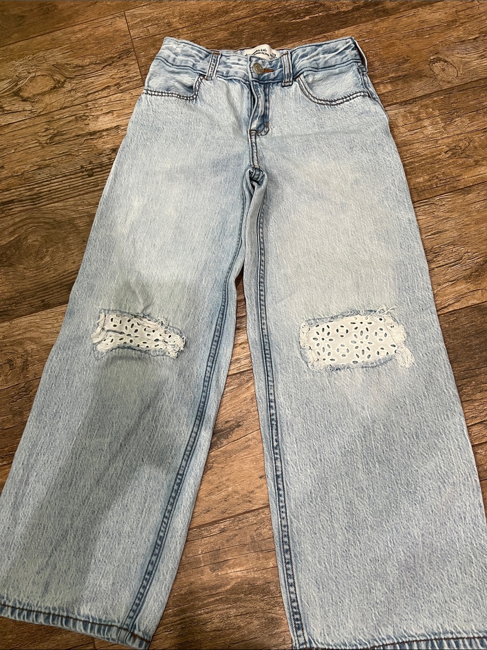 abercrombie kids Light Blue Wide-Leg Jeans